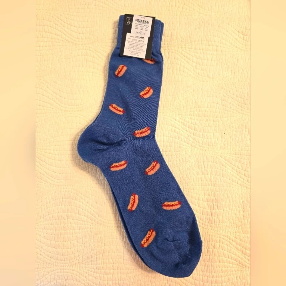 NWT J. Crew Hot Dog Pattern Men's Socks